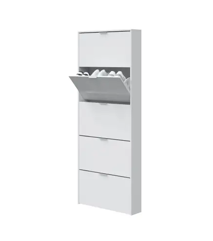 MAELYS Zapatero 5 puertas (15 pares) Blanco Brillo