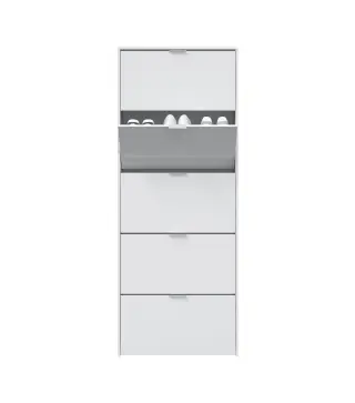 MAELYS Zapatero 5 puertas (15 pares) Blanco Brillo