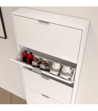 MAELYS Zapatero 5 puertas (15 pares) Blanco Brillo