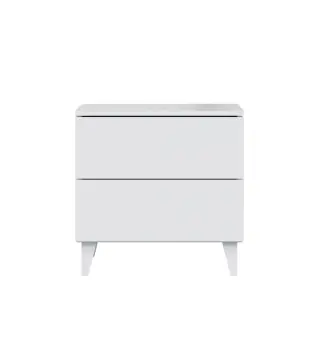 DIVA Mesita 2 cajones + 4 patas Blanco Brillo