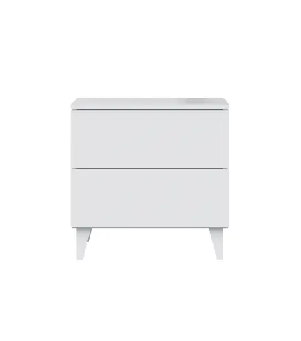 DIVA Mesita 2 cajones + 4 patas Blanco Brillo