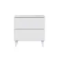 DIVA Mesita 2 cajones + 4 patas Blanco Brillo