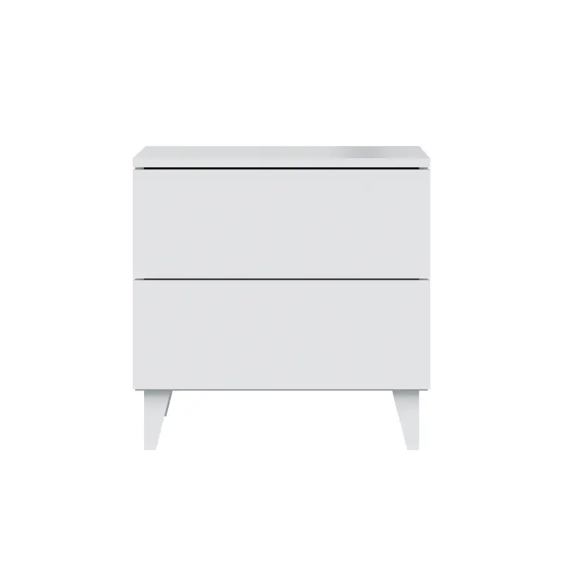 DIVA Mesita 2 cajones + 4 patas Blanco Brillo