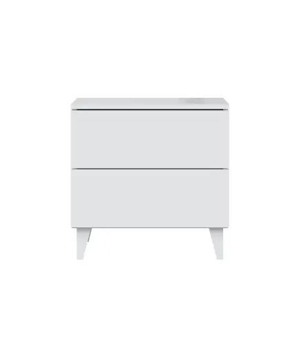 DIVA Mesita 2 cajones + 4 patas Blanco Brillo