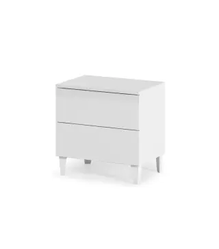 DIVA Mesita 2 cajones + 4 patas Blanco Brillo