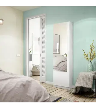 GUSTO Zapatero 1puerta + espejo (6 alturas-12varillas) Blanco Artik