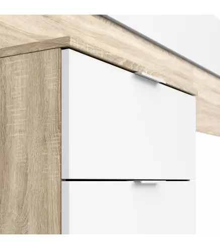 NOON PLUS Cabezal + 2 mesitas (2C) Roble Canadian/Blanco Artik