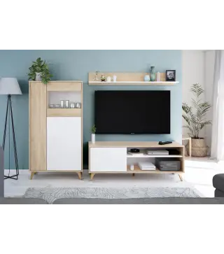 RELAX Mueble TV + estante R.Canadian/Bl.Artik