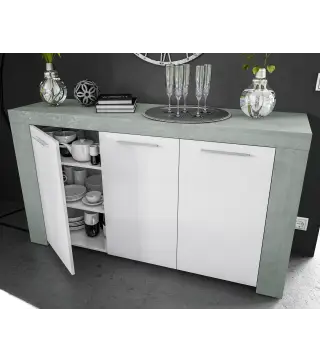 URBAN Buffet 3 puertas Cemento/ Bl. Artik