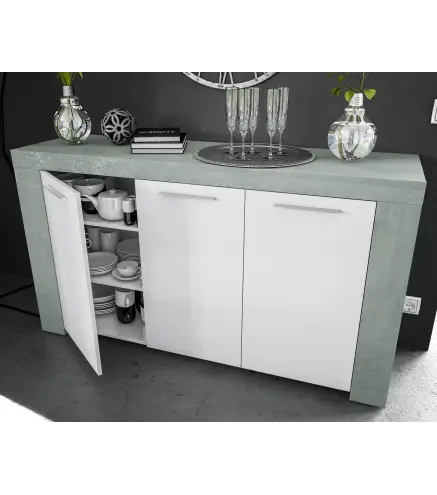 URBAN Buffet 3 puertas Cemento/ Bl. Artik