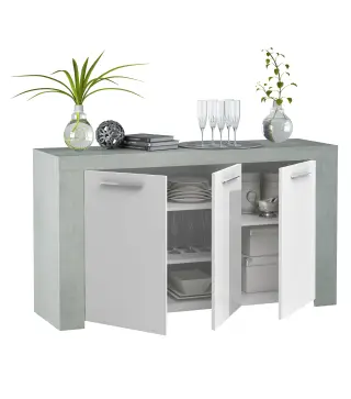 URBAN Buffet 3 puertas Cemento/ Bl. Artik