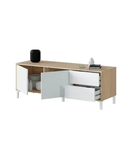 URBAN PLUS Mueble TV 2p+2c R.Canadian/Bl.Artik