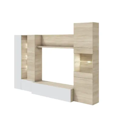 DISEGNO Salón compacto 260 Roble Canadian/Bl.Brillo