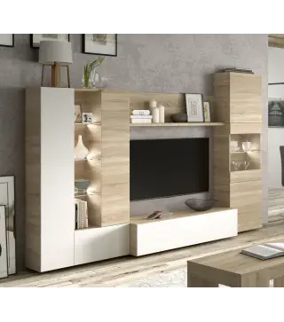 DISEGNO Salón compacto 260 Roble Canadian/Bl.Brillo