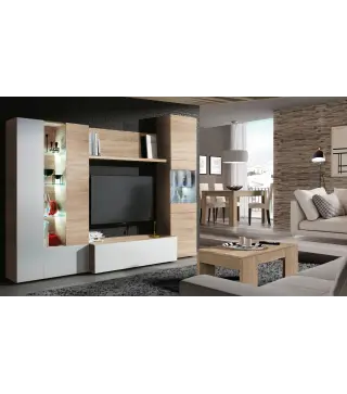 DISEGNO Salón compacto 260 Roble Canadian/Bl.Brillo