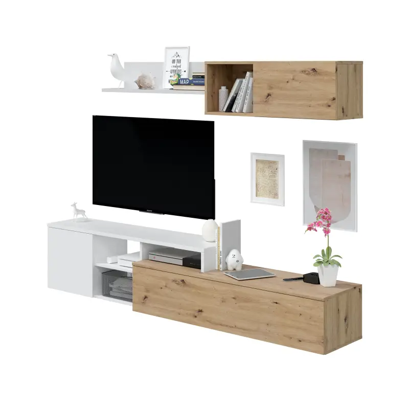 NEXO PLUS Salón TV Roble Nodi/Bl.Artik