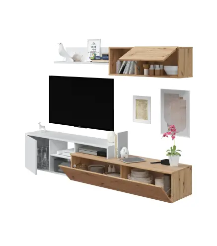 NEXO PLUS Salón TV Roble Nodi/Bl.Artik