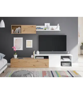 NEXO PLUS Salón TV Roble Nodi/Bl.Artik