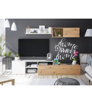 NEXO PLUS Salón TV Roble Nodi/Bl.Artik