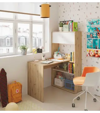 DUO Mesa escritorio-estanteria (vertical-horizontal) R.Nodi/Bl.Artik