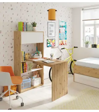 DUO Mesa escritorio-estanteria (vertical-horizontal) R.Nodi/Bl.Artik