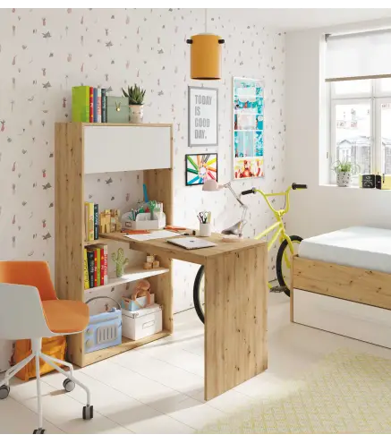 DUO Mesa escritorio-estanteria (vertical-horizontal) R.Nodi/Bl.Artik