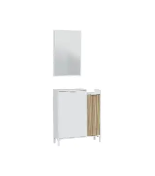 TEMPUS Recibidor 2 p + espejo Blanco Artik/Natur