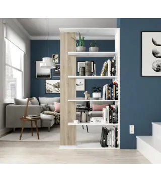 LORAS Estanteria Blanco Artik/Roble Canadian