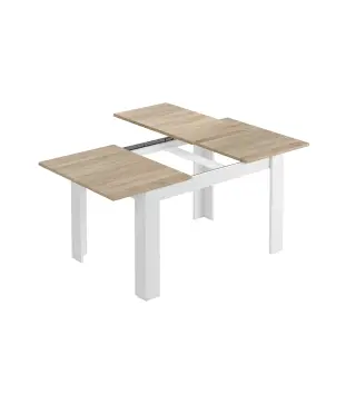 PRACTICO Mesa de comedor 90x140-190 EXTENSIBLE Roble Canadian/Blanco Artik