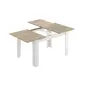 PRACTICO Mesa de comedor 90x140-190 EXTENSIBLE Roble Canadian/Blanco Artik