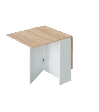 VOLARE Mesa cocina alas abatibles 31-140cm Roble Canadian/Blanco Artik