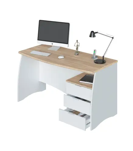 ARGON Mesa despacho con buc Blanco Artik/Roble Canadian