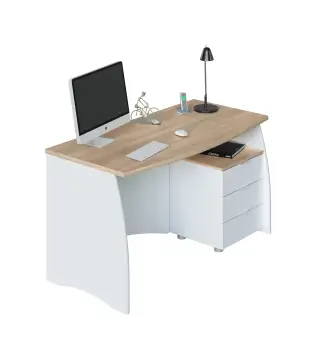 ARGON Mesa despacho con buc Blanco Artik/Roble Canadian