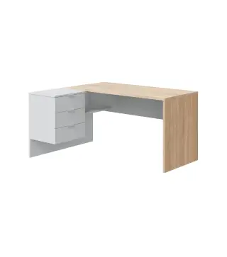 STYLE Mesa despacho con buc (reversible) Roble Canadian/Blanco Artik