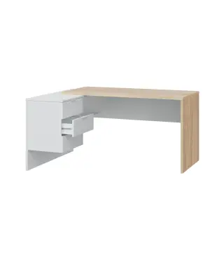 STYLE Mesa despacho con buc (reversible) Roble Canadian/Blanco Artik