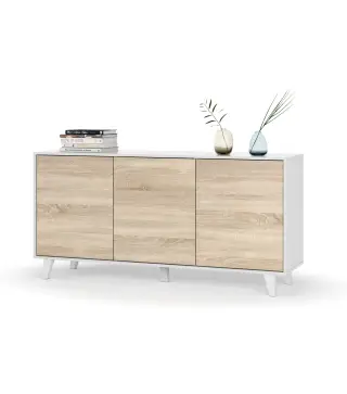 STYLUS PLUS Aparador 3 puertas Bl.Brillo/R.Canadian