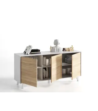 STYLUS PLUS Aparador 3 puertas Bl.Brillo/R.Canadian