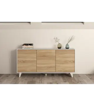 STYLUS PLUS Aparador 3 puertas Bl.Brillo/R.Canadian