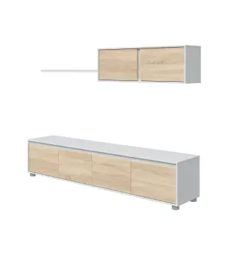 HOME Salón TV Roble Canadian/Blanco Artik