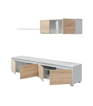 HOME Salón TV Roble Canadian/Blanco Artik