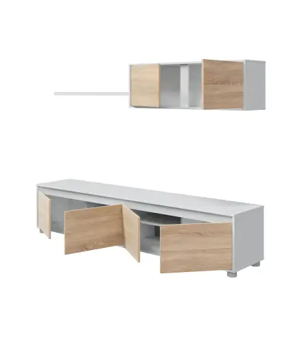 HOME Salón TV Roble Canadian/Blanco Artik