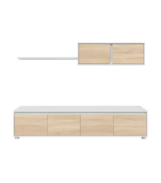 HOME Salón TV Roble Canadian/Blanco Artik