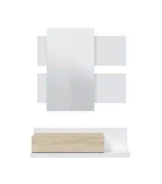 MODERN Recibidor 1c + espejo Blanco Artik/Roble Canadian