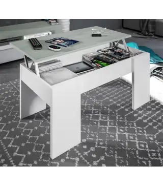 FLOW Mesa de centro elevable Cemento/ Bl. Artik