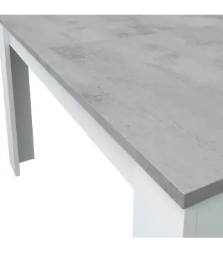 PRÁCTICO Mesa de comedor 90x140-190 EXTENSIBLE Cemento/ Bl. Artik
