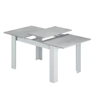 PRÁCTICO Mesa de comedor 90x140-190 EXTENSIBLE Cemento/ Bl. Artik