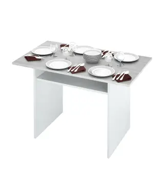 OGGI Mesa consola desplegable 35-70 Blanco Artik/Cemento