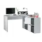 OFFICE Mesa escritorio con buc Blanco Artik/Cemento