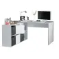 OFFICE Mesa escritorio con buc Blanco Artik/Cemento