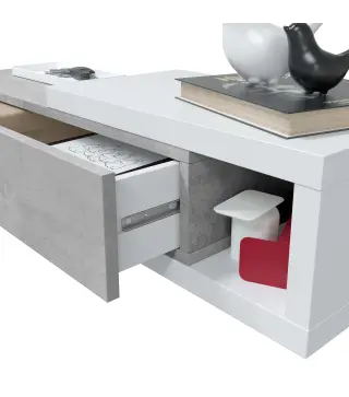 ENZO Recibidor 1c + espejo Cemento/Blanco Artik